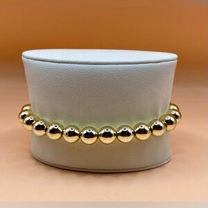 GOLD (14K) FILLED 8mm Beaded Bracelet; non tarnish; Water & sweat proof.
